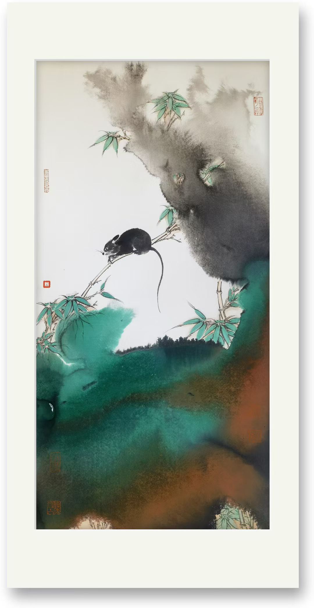 竹鼠水墨作品一
